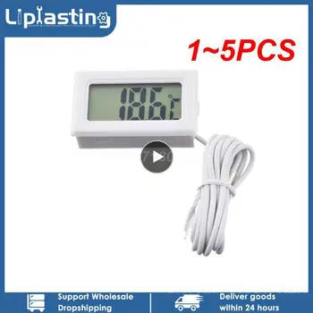 1~5PCS Mini LCD Digital Termômetro do Aquário Carro Banho de Água a Temperatura Testador Detector de Monitor Incorporado Sensor de Temperatura 1M