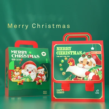 Papai Noel De Natal Mochila Caixas De Presente De Doces Cookie Caixa De Embalagem De Saco Xmas Party Decorações Para A Casa Natal De Ano Novo 2024
