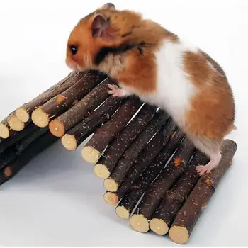 Animal De Estimação Ponte De Madeira De Escalada Brinquedo De Esconder Túnel Casa De Brinquedo Acessórios Para Hamster Chinchila, Coelho Cobaia