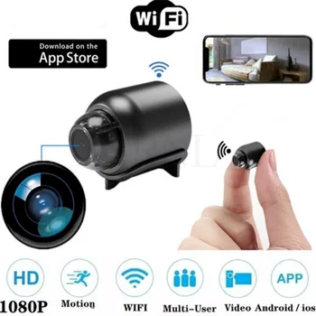 Wi-Fi Mini Câmera De Vigilância De Câmeras De Segurança De Proteção De Visão Noturna Monitor Remoto 140° De Ângulo Amplo De Casa Inteligente De Vídeo, Gravador De