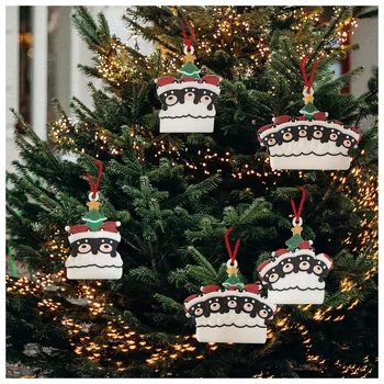 Natal Da Família Pingente De Madeira Cão Largar Enfeite De Árvore De Natal De Cachorro Pingente Novo Ano De 2024, Festas Decoração Do Quarto