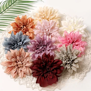 [10PCS] 12CM Dália Flor Artificial Cabeça Diy de Coroa de flores, Acessórios de Vestuário, Acessórios de Decoração de Casamento as Flores de Seda