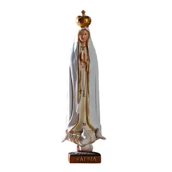 Nossa Senhora De Fátima Estátua Figura Colecionável De Mesa, Enfeite De Detalhe Excepcional, Meticuloso De Escultura Natural De Belo Vivas