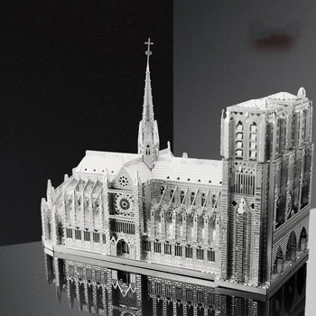 Natal DIY 3D Metal Quebra-cabeça do Modelo de Brinquedo Modelo B22206 catedral de Notre Dame de Presente Para Meninos E Meninas Para Crianças