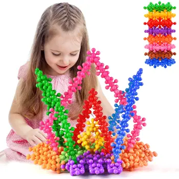 60 Peças Building Blocks Crianças TRONCO Brinquedos Educativos Brinquedos de Construção de Conjuntos de Criar Quebra-cabeça de Plástico Sólido para Crianças com Idade entre 3+