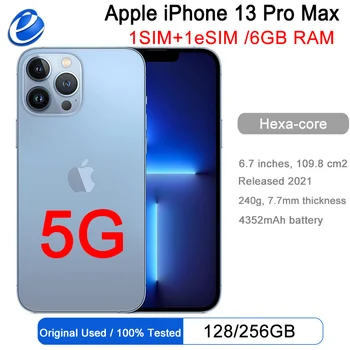 Original Apple iPhone 13 Pro Max 128 GB 256 gb de ROM Genuíno OLED A15 IOS Face ID NFC Desbloqueado 5G