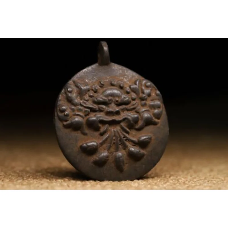 5.5 cm Chinês Bronze Antigo Pingente Tibete Antigo Charme Pingente de Bronze - 1