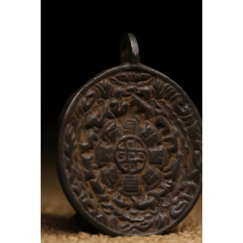 5.5 cm Chinês Bronze Antigo Pingente Tibete Antigo Charme Pingente de Bronze - 3
