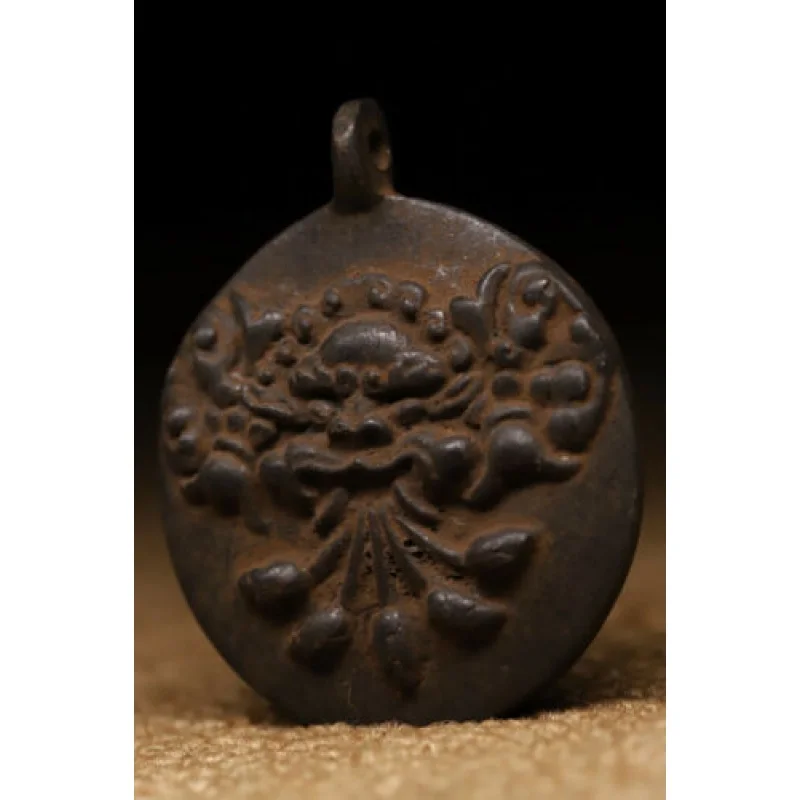5.5 cm Chinês Bronze Antigo Pingente Tibete Antigo Charme Pingente de Bronze - 4