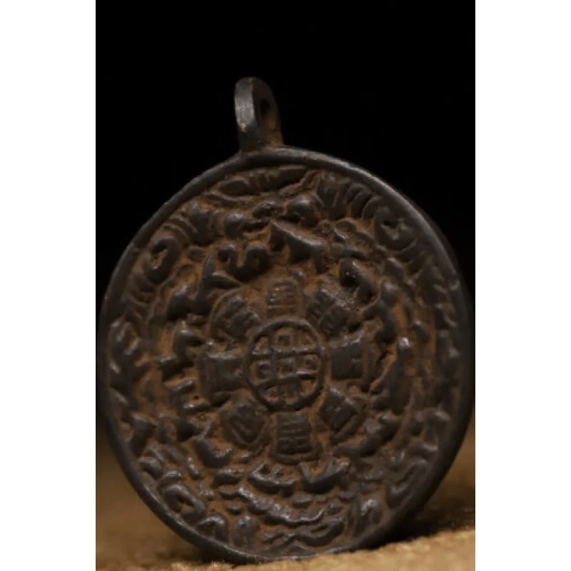 5.5 cm Chinês Bronze Antigo Pingente Tibete Antigo Charme Pingente de Bronze - 5