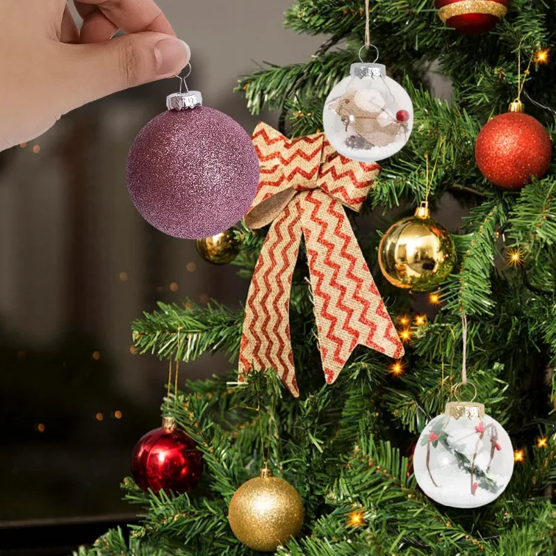 Rodada Bola de Natal Caps Ouro Removível Cabide de Metal DIY Árvore de Natal Bola Ornamento Pac para Casa a Festa de Ano Novo Pingente de Decoração - 1