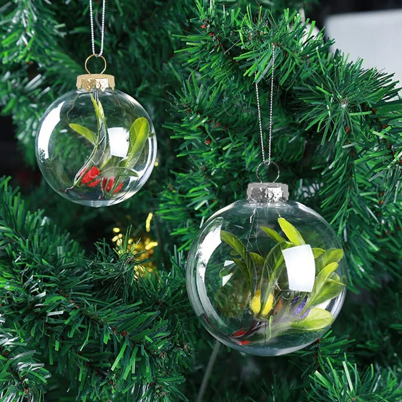 Rodada Bola de Natal Caps Ouro Removível Cabide de Metal DIY Árvore de Natal Bola Ornamento Pac para Casa a Festa de Ano Novo Pingente de Decoração - 2